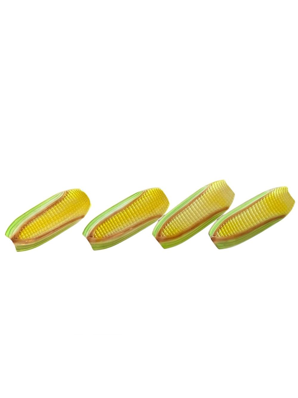 Vintage Ceramic Corn on the Cob Dish Set whimsical 60s 70s dining  Handmade
